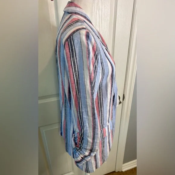 🖤”Laundry By Shelli Segal” NWT Multicolor Striped Blazer w/ Pockets - Picture 14 of 15